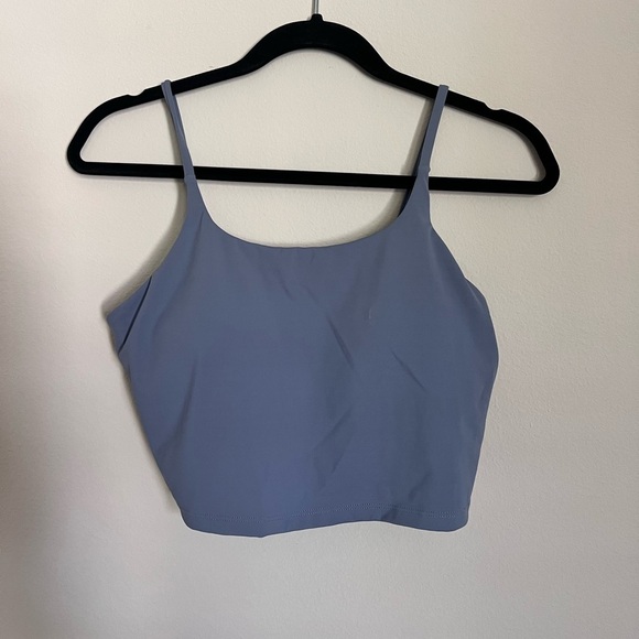 Amazon Tops - Athletic Cropped Tank Top Grey/Blue Built in Bra Size Large
